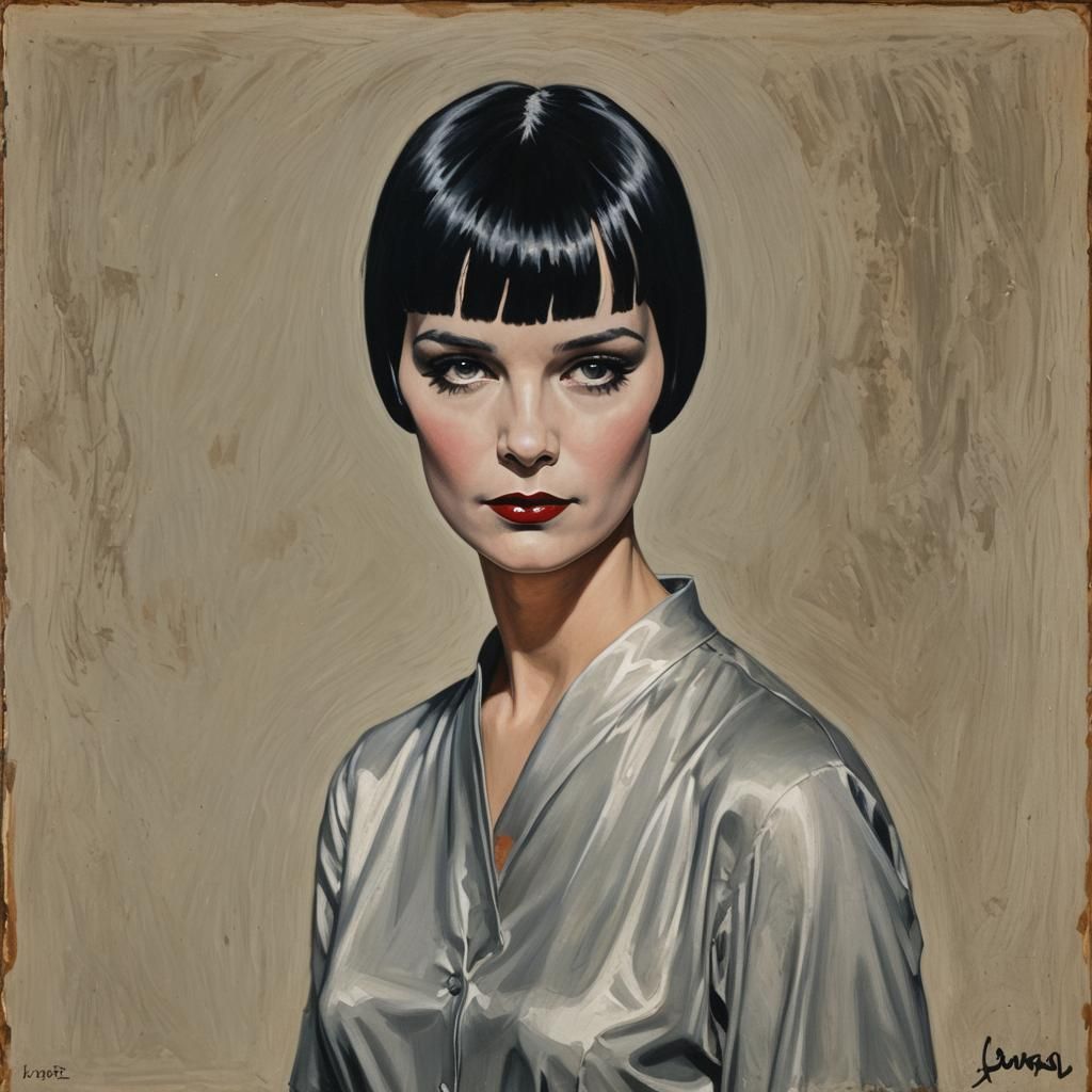 Louise Brooks Portrait in MAD Magazine Style