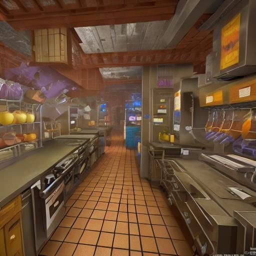 Detailed Restaurant Kitchen Interior in Fantasy Concept Art