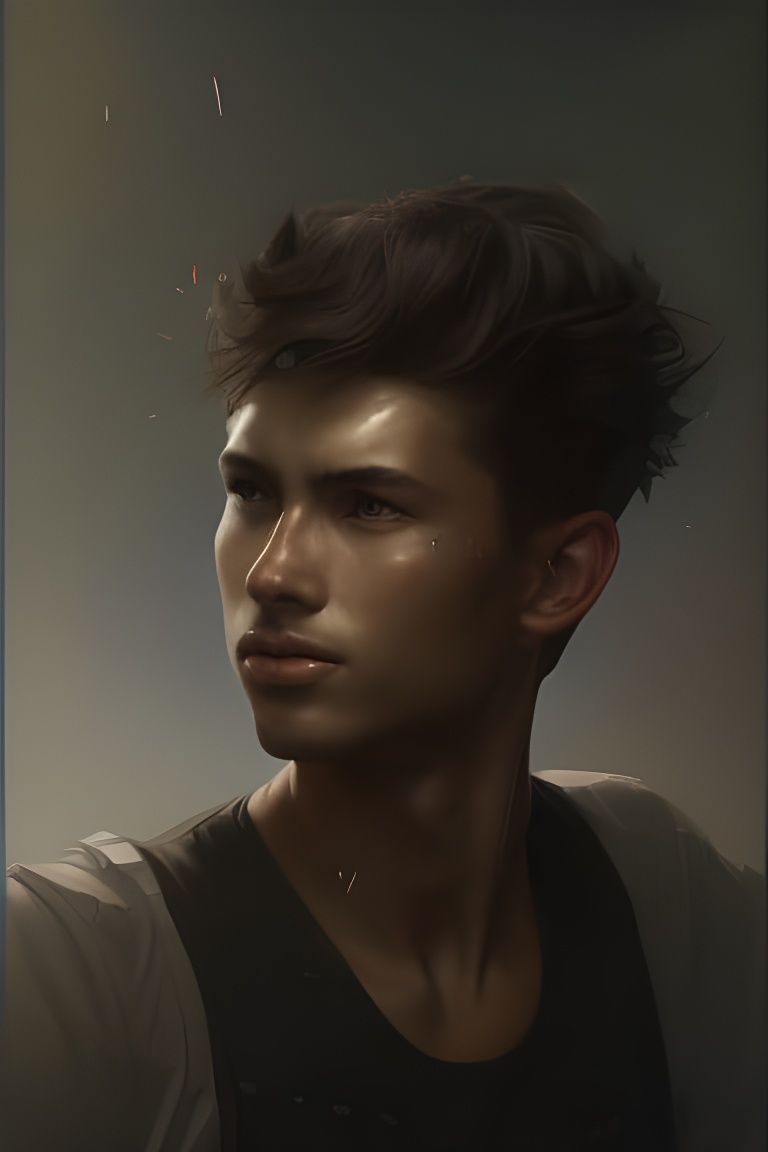Hyperrealistic Portrait of Young Man in Digital Art Style