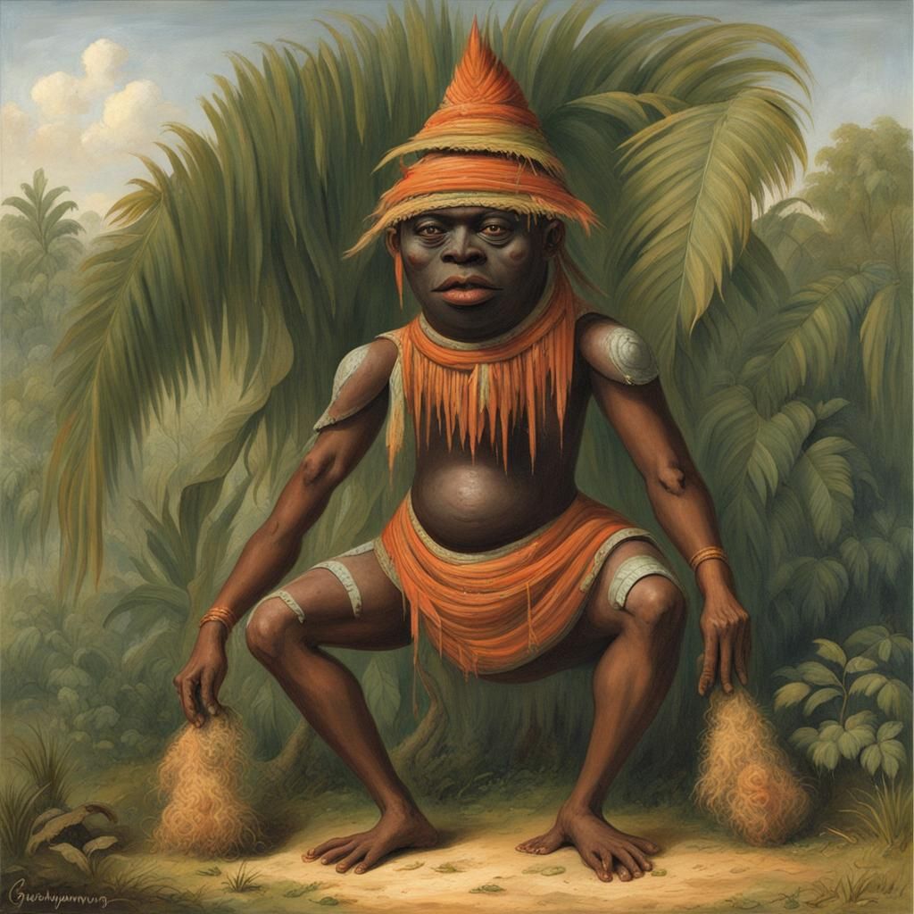 Mythical Bakroe Creature from Surinamese Folklore