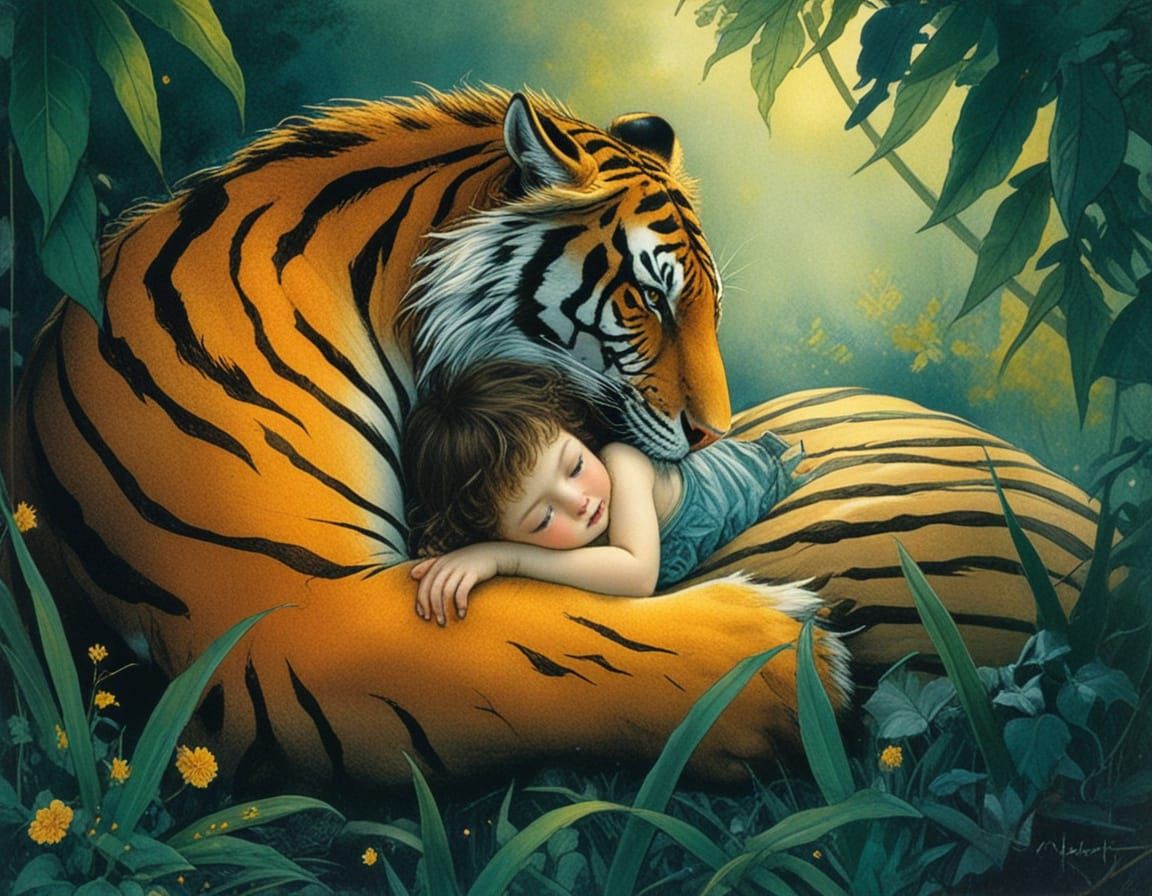 Whimsical Children's Book Illustration in Dreamlike Style