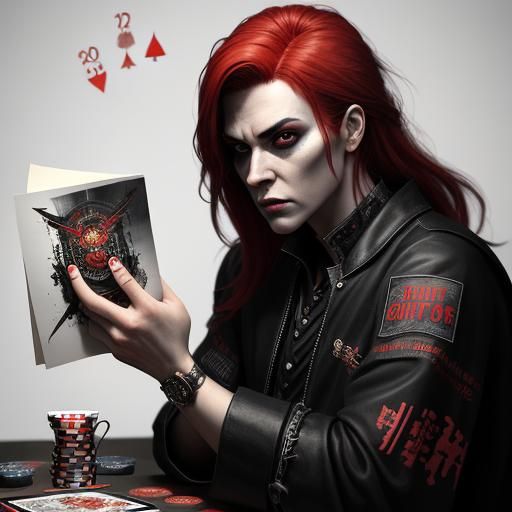 Samurai Cyborg Girl in Casino Core Style