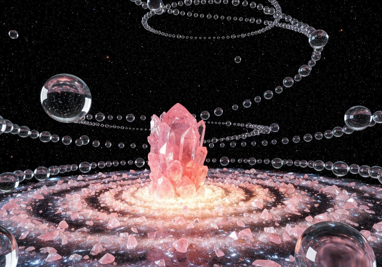 Rose Quartz Galaxy with Crystalline Galactic Nucleus