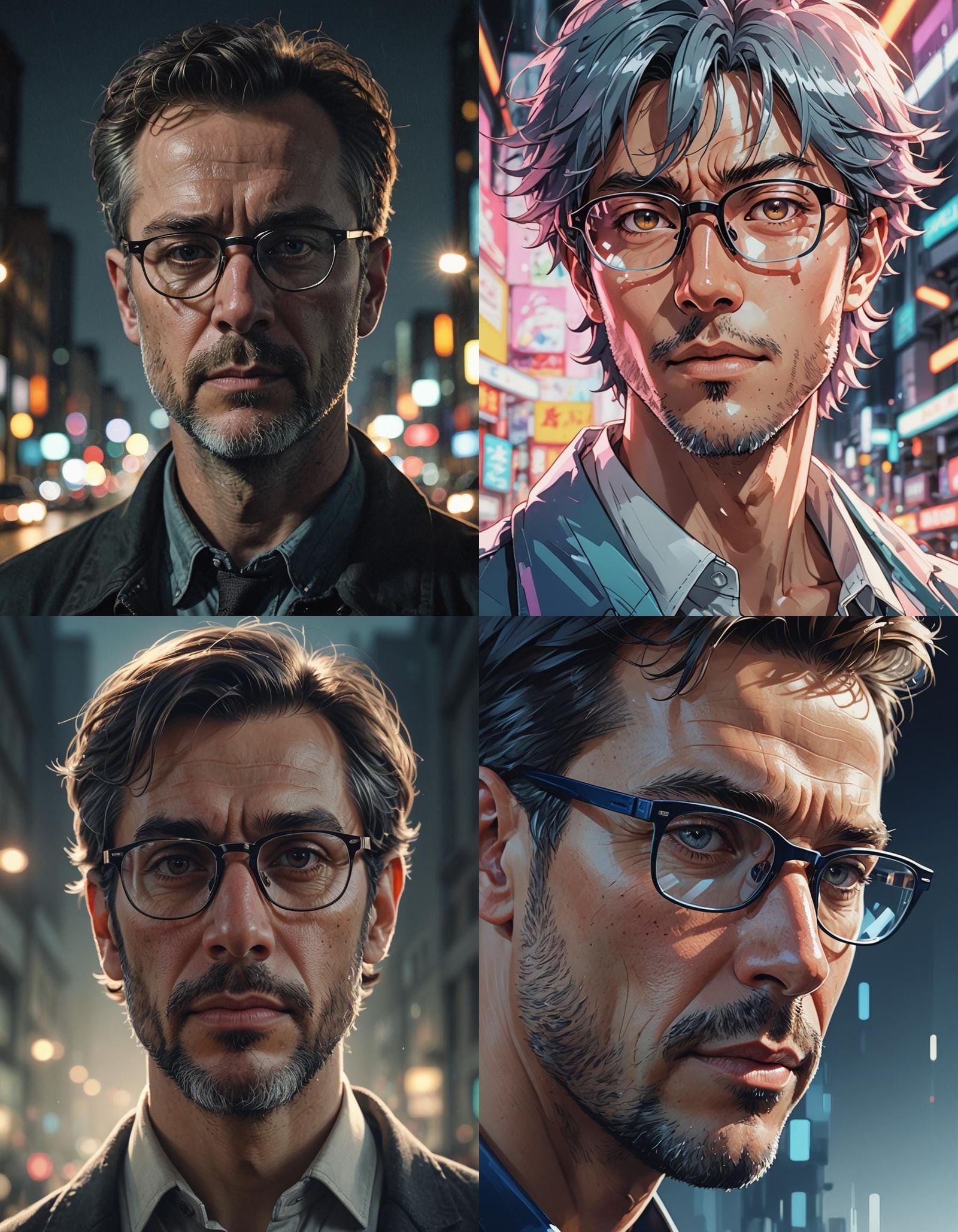 Cool Man with Clear Glasses Portrait