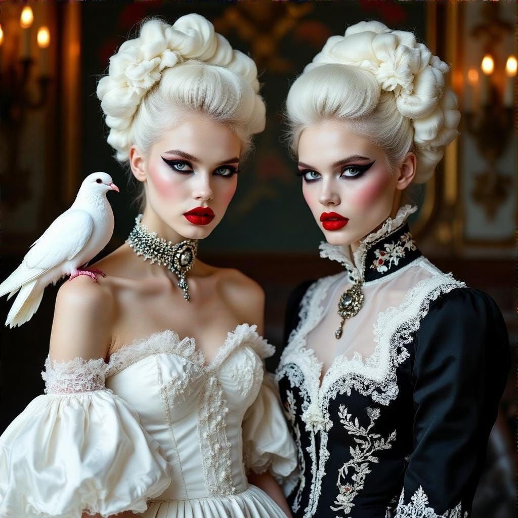 Glamorous Models in Baroque-Inspired Opulence