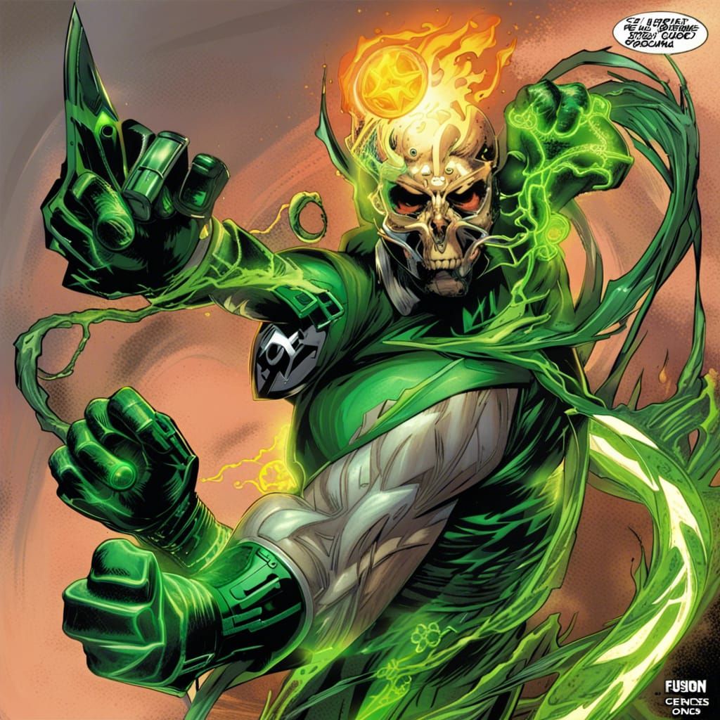 Green Lantern Ghost Rider Fusion: Emerald Spirit