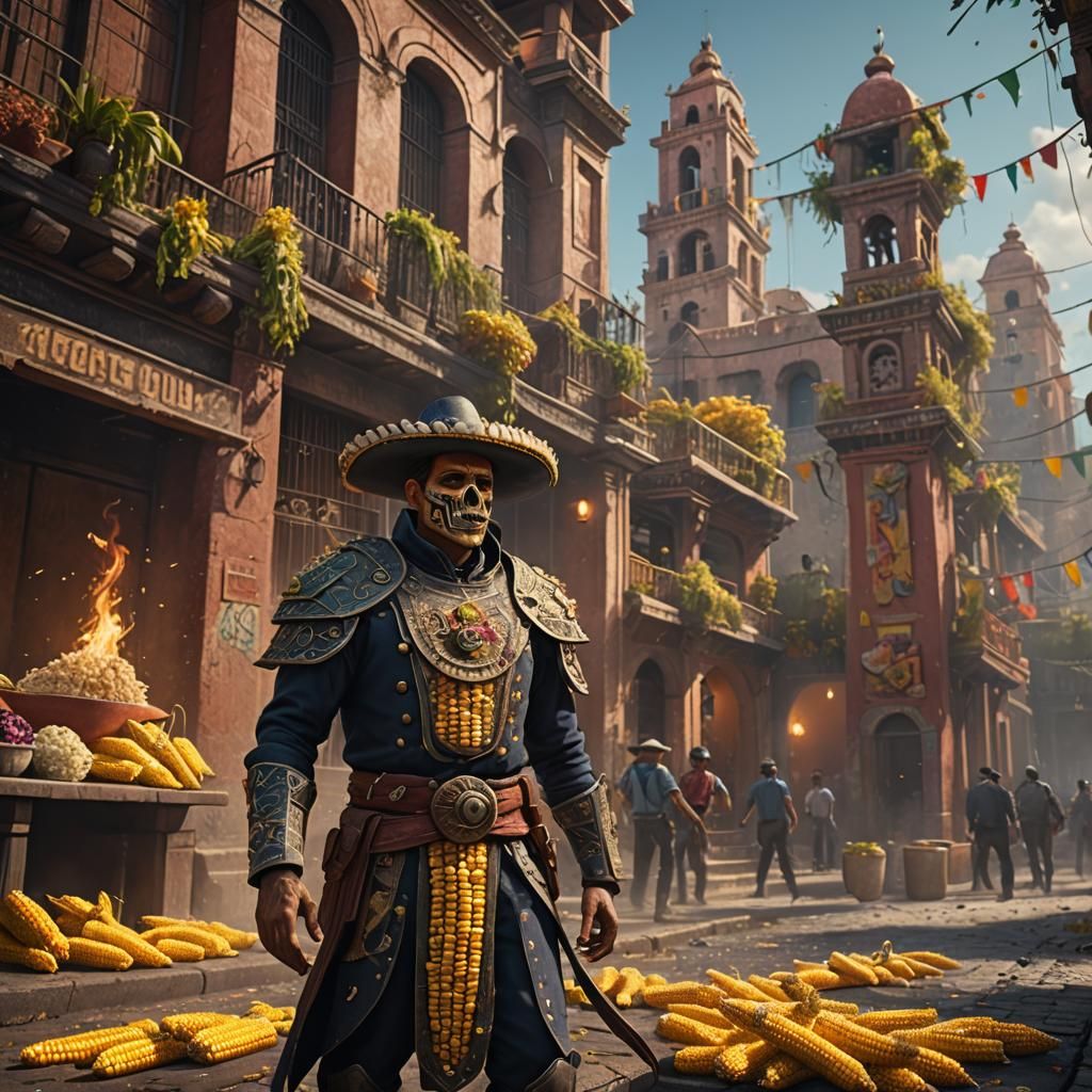 Mexican Street Corn Bodyguard in Detailed Matte Painting