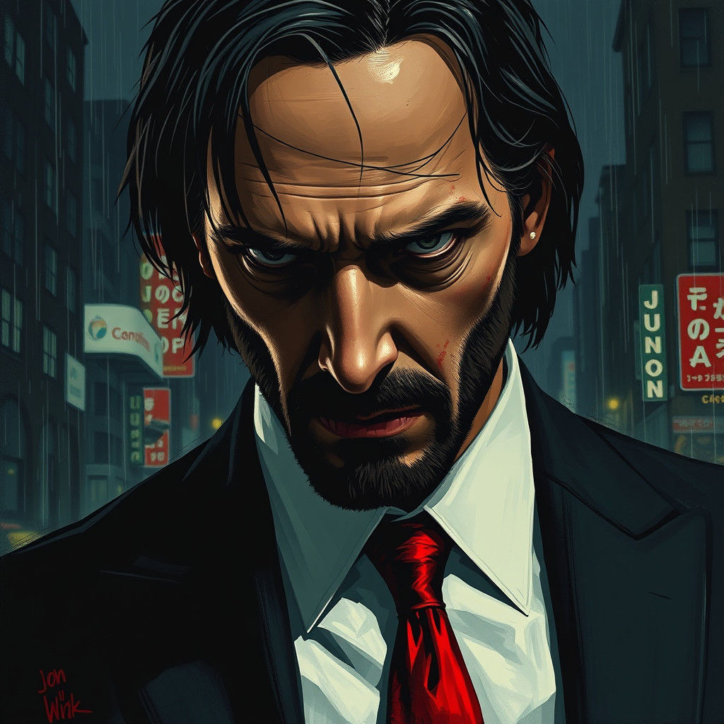 Gritty Film Noir Portrait of Man in Black Suit