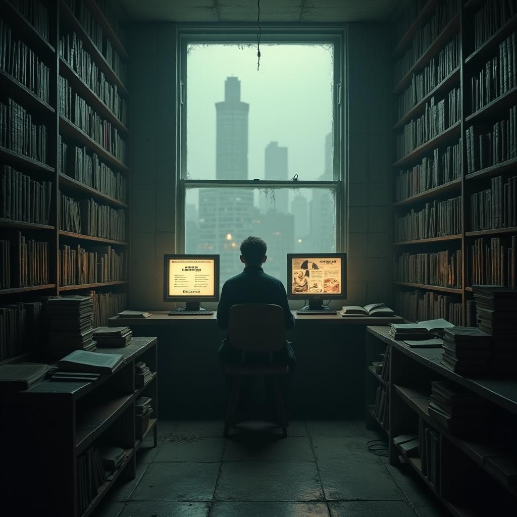 Dystopian Library: A Cinematic Art Piece
