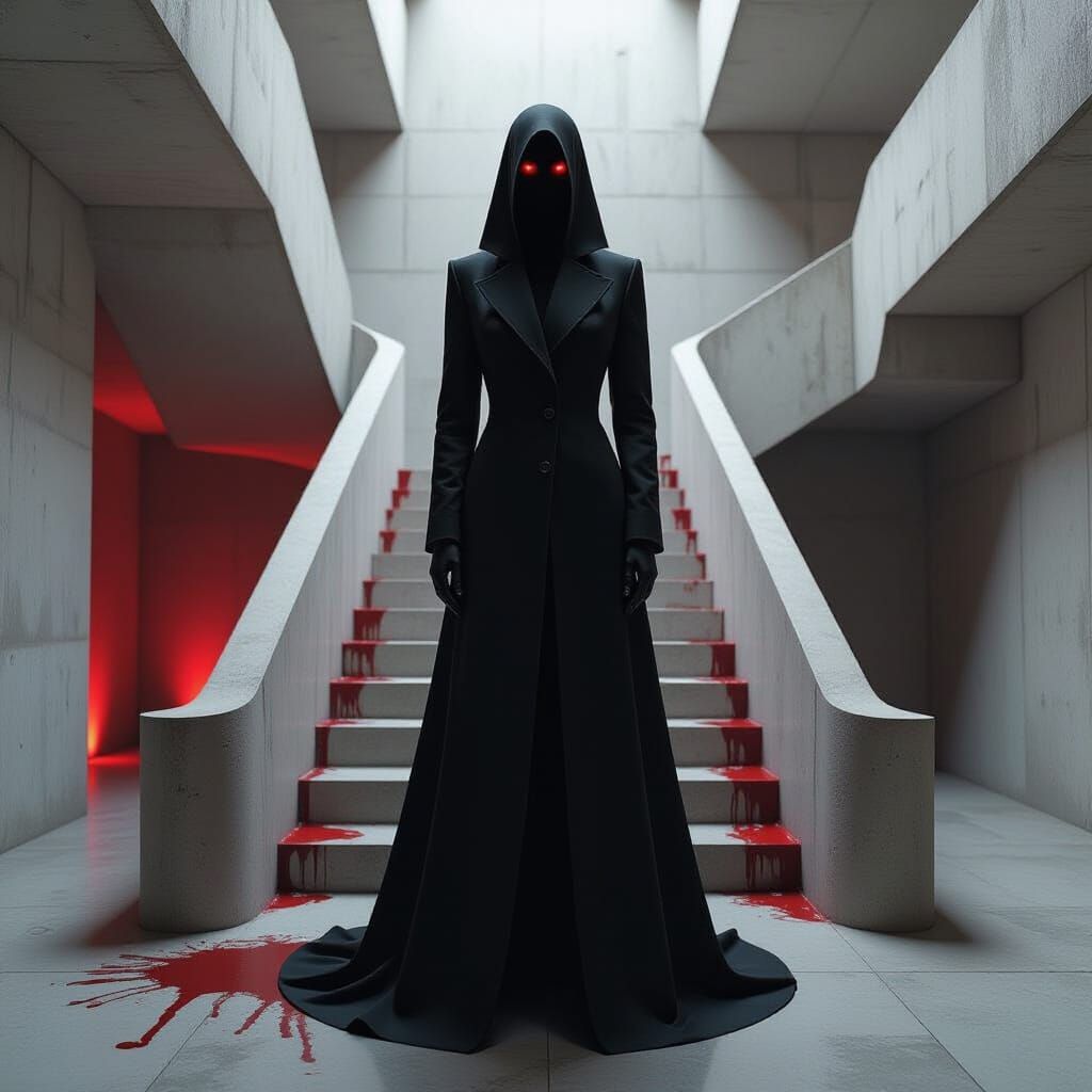 Surreal Labyrinth: A Dali-Inspired Brutalist Dreamscape