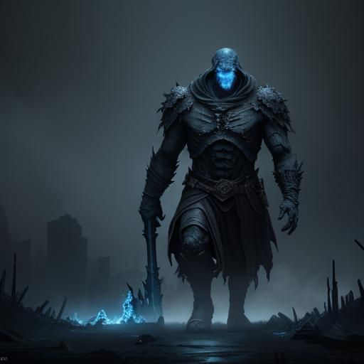 Deepslate Revenant Golem in Dark Fantasy Style