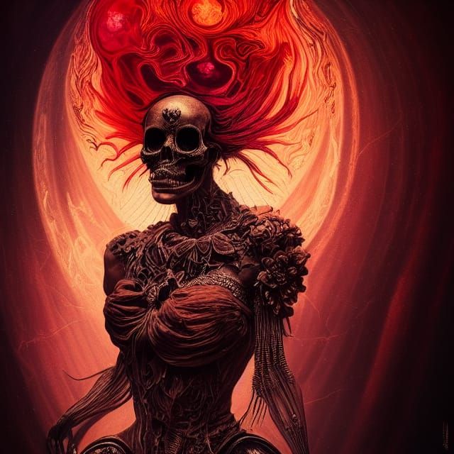 Intricate Dark Goddess of Decaying Fractals