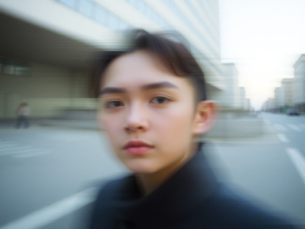 Portrait with Time-Lapse Forms and Dull Shades