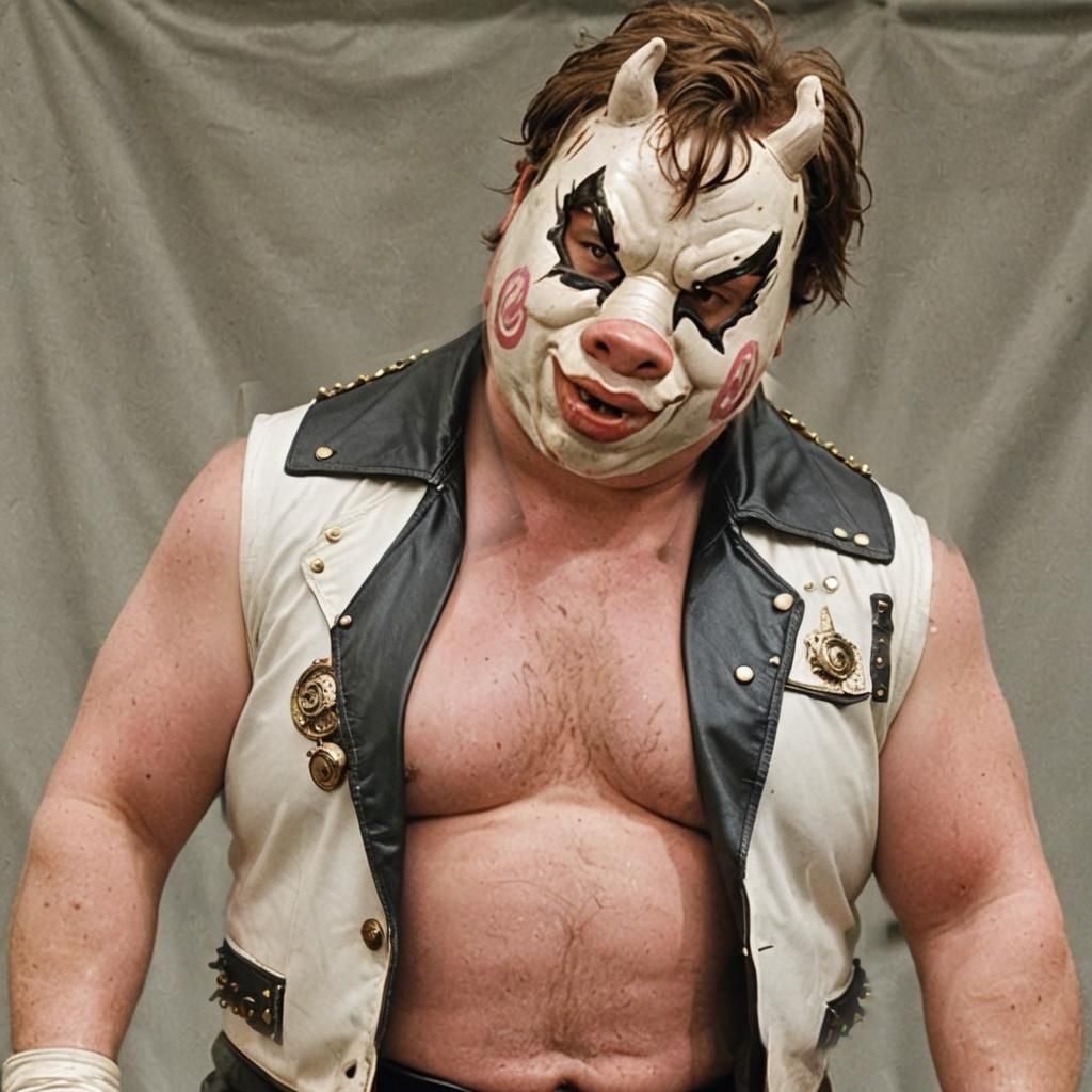 Wrestler with Pig Mask