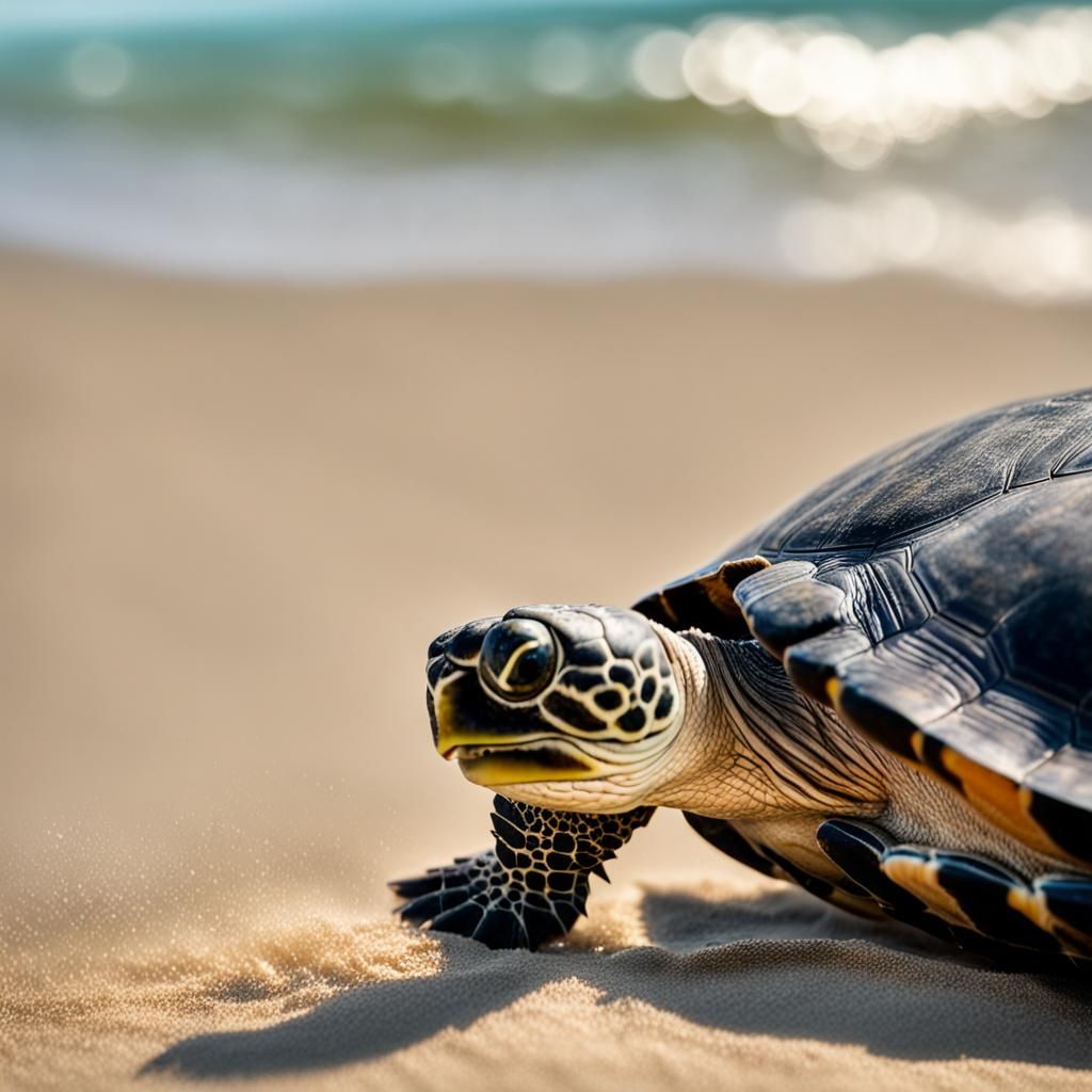 Turtle Flipped Over on Beach, Watched by Others