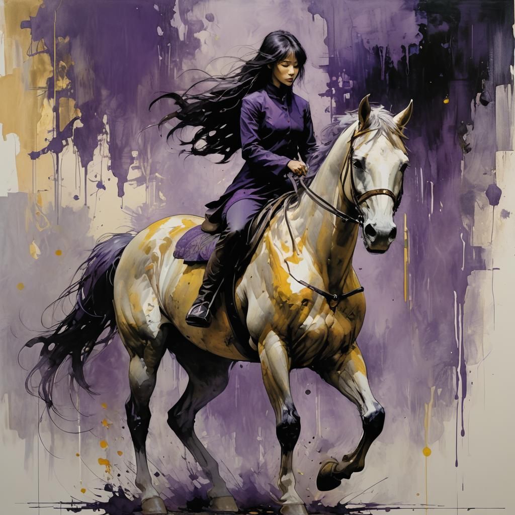 Horse Figure in Dark Fantasy Art Fusion