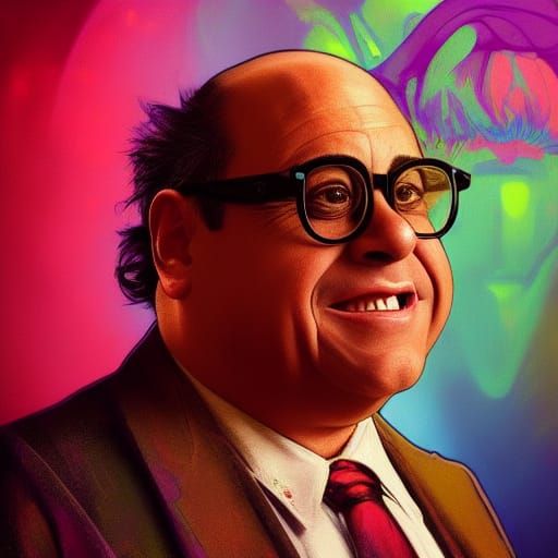 Psychedelic Portrait of Danny DeVito in Digital Art