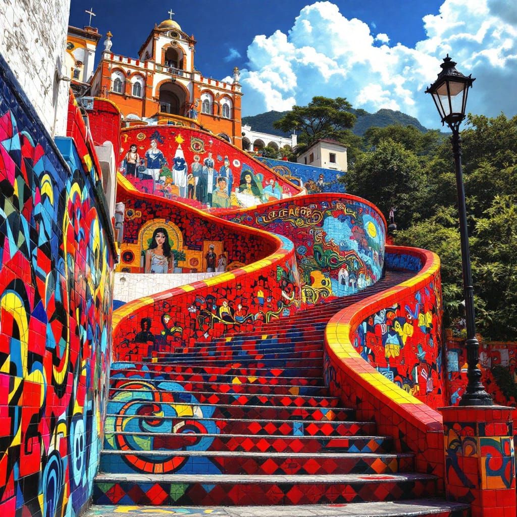 Vibrant Selaron Steps in Rio de Janeiro with Red Tiles