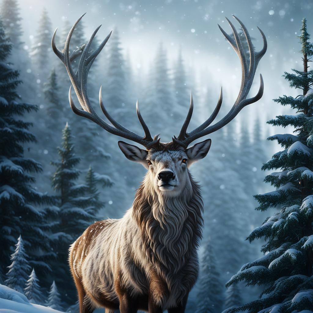 Ethereal Spirit of the North in Majestic, Snowy Landscape