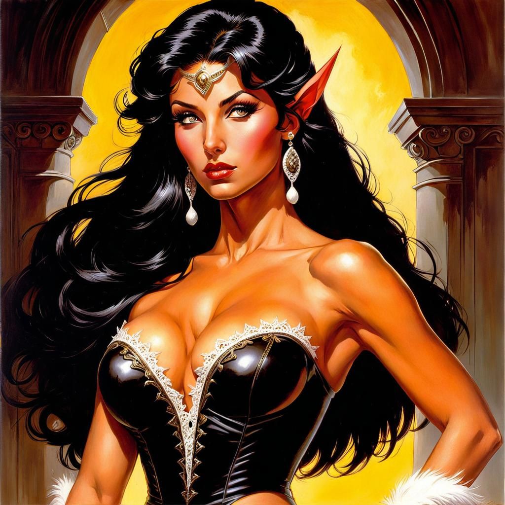 Fantasy Elf in 80s Comic Book Style