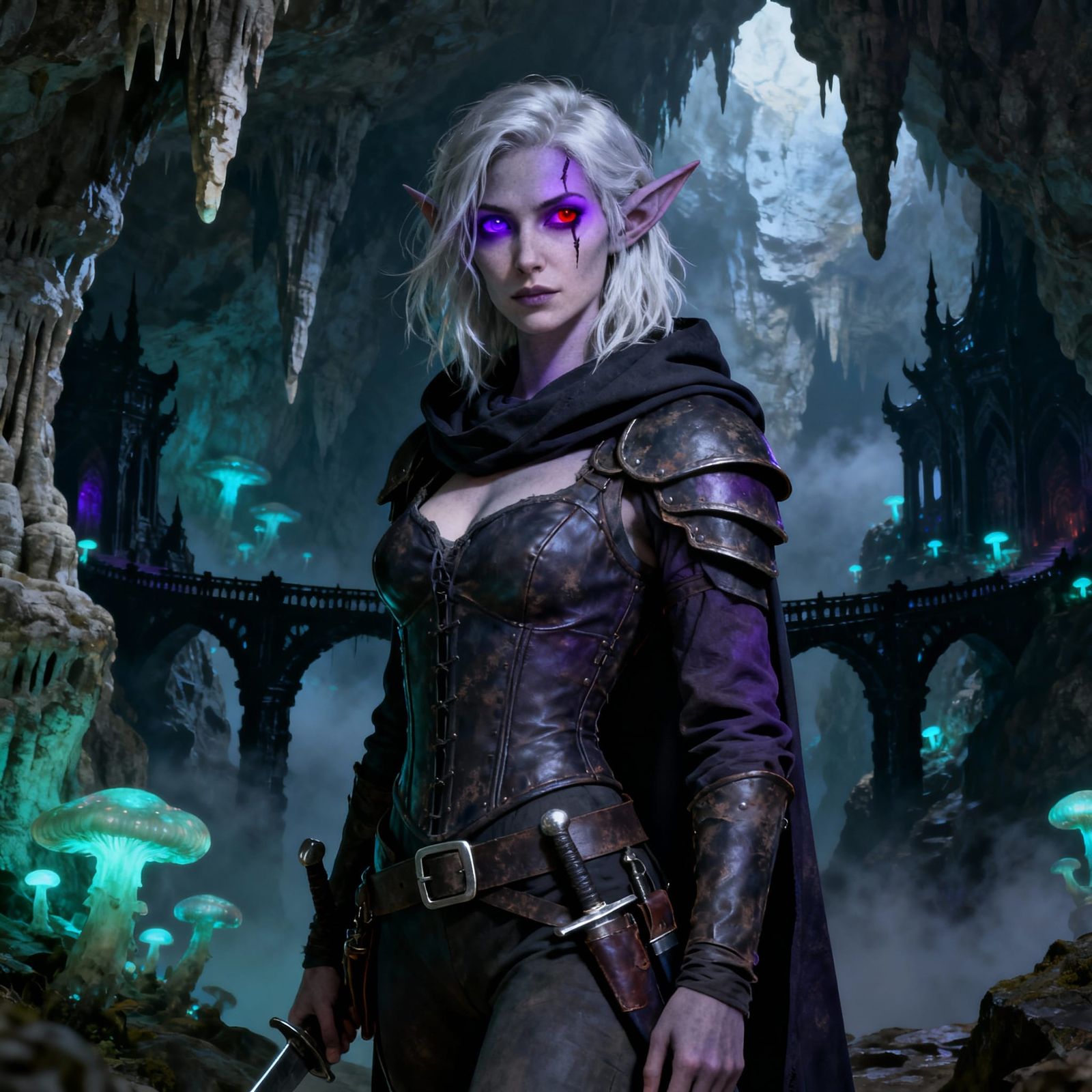 Dark Elf Warrior in D&D Style