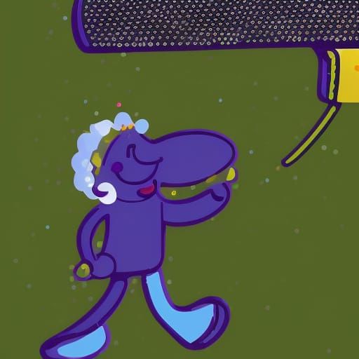 Cheerful Glitter Wooden Spoon Character Illustration