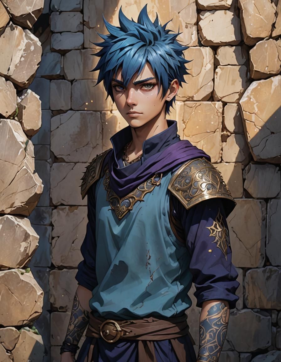 Anime Boy Portrait in Dark Fantasy Style