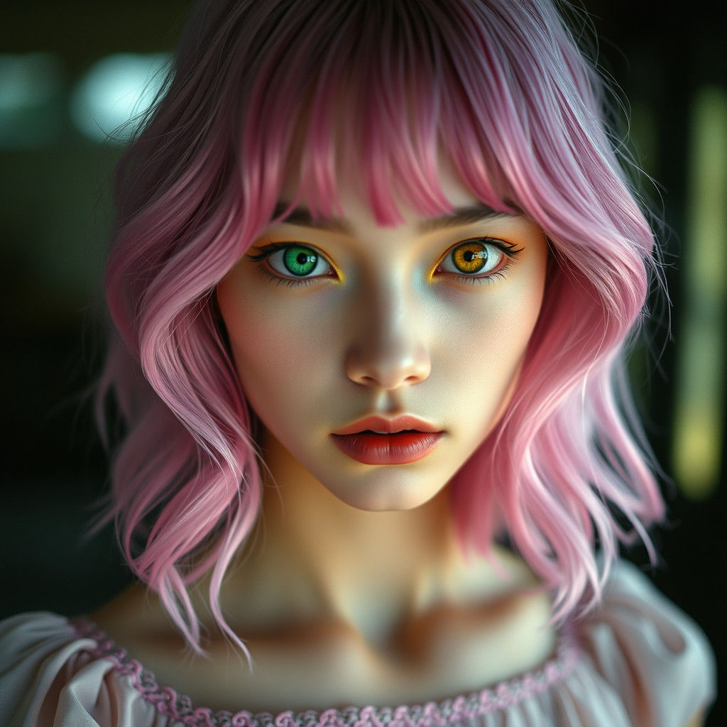 Striking Androgynous Woman Portrait in Cinematic Style