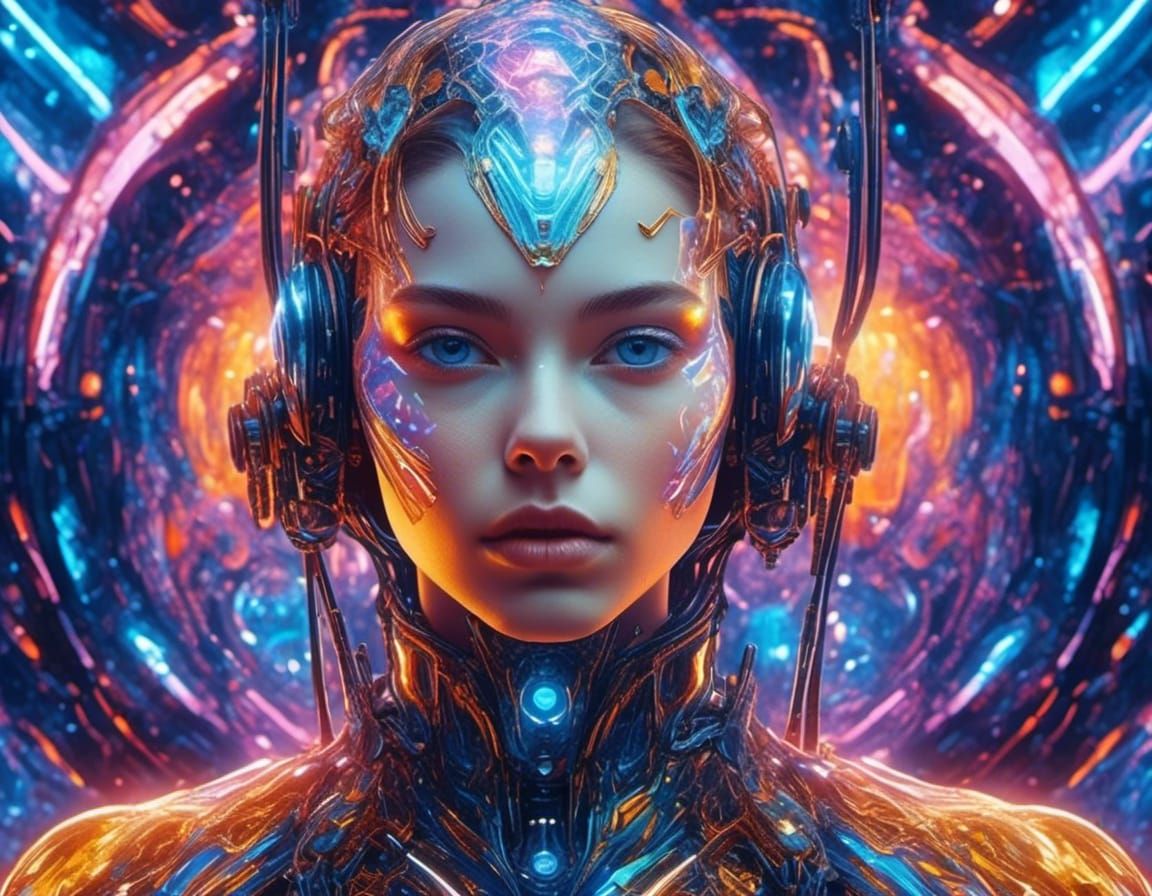 Beautiful cyborg girl