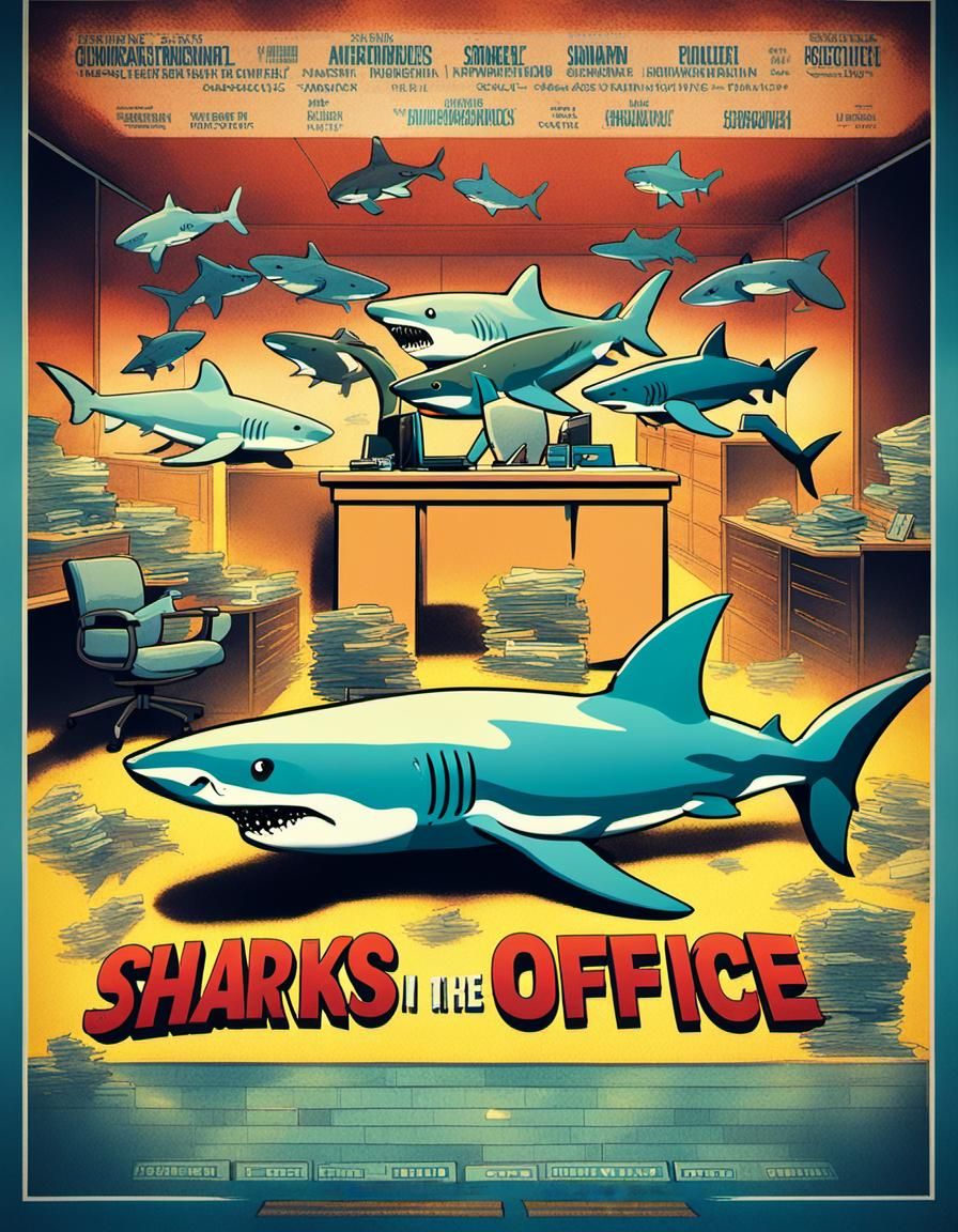 Sharks in the Office: Dramatic Movie Poster