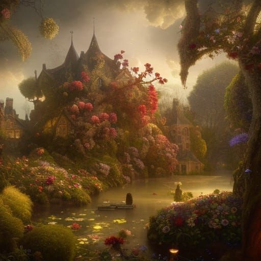 Celestial Botanical Garden in a Jar: Digital Art