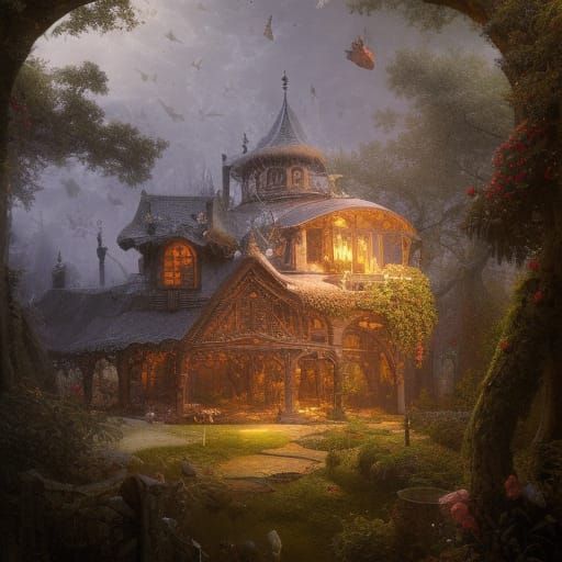 Celestial Botanical Garden in a Jar: Digital Art