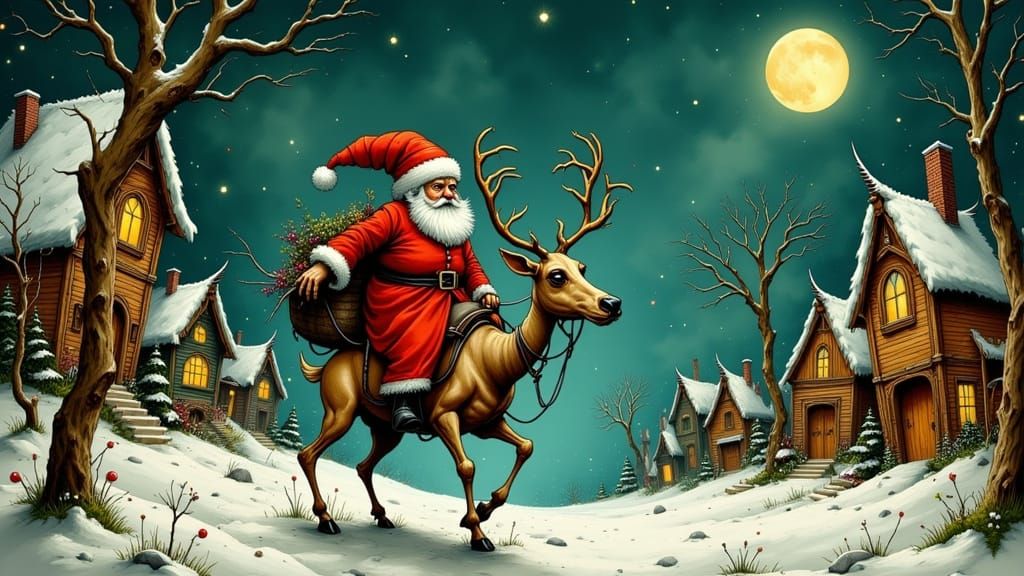 Santa and his Reindeer