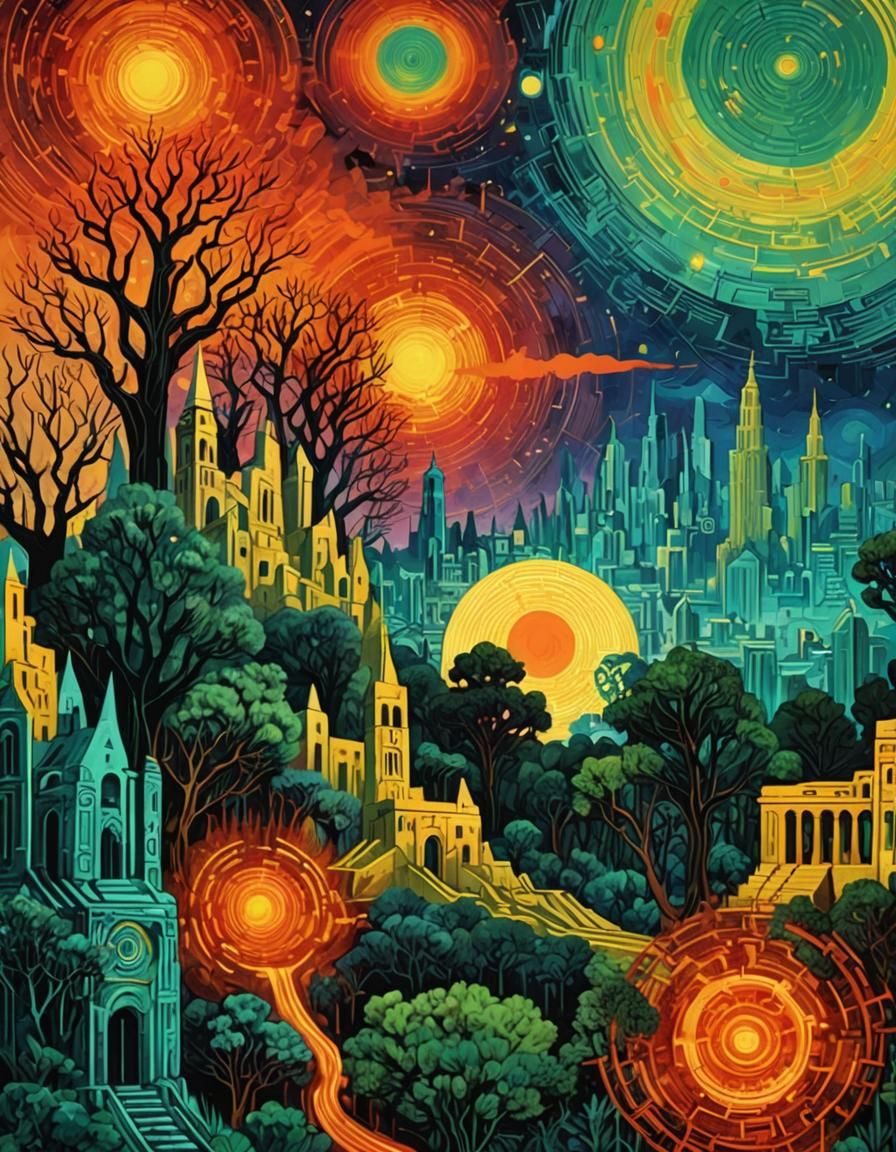 Ancient Metropolis Transformed in Cosmic Horror