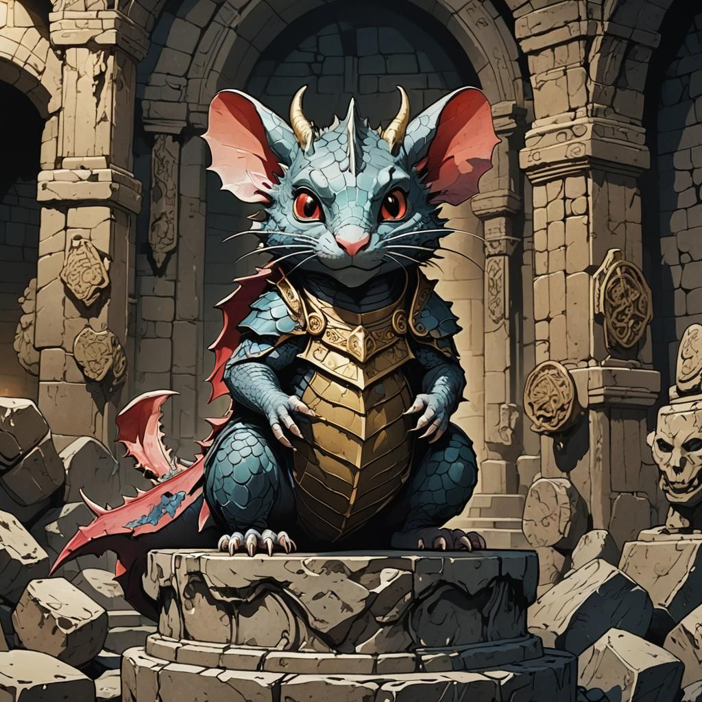 Dragon Mouse in Hidden Chamber, Manga Style
