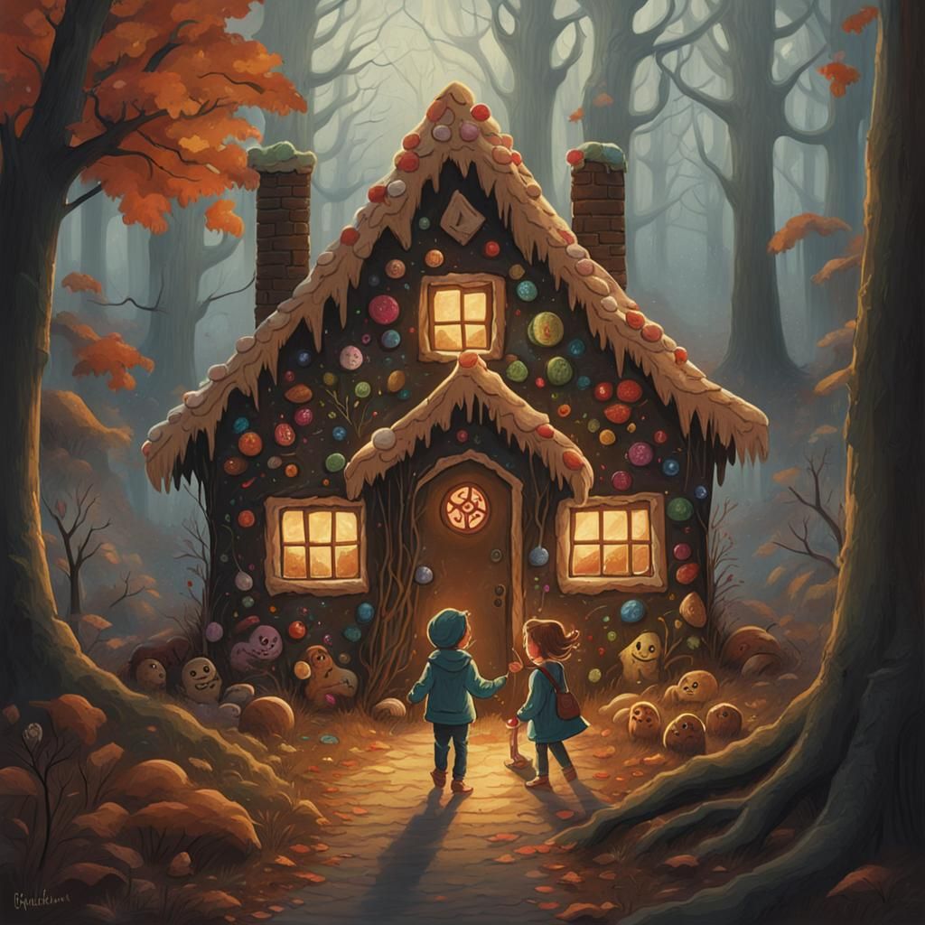 Hansel and Gretel Dark Fairy Tale Illustration