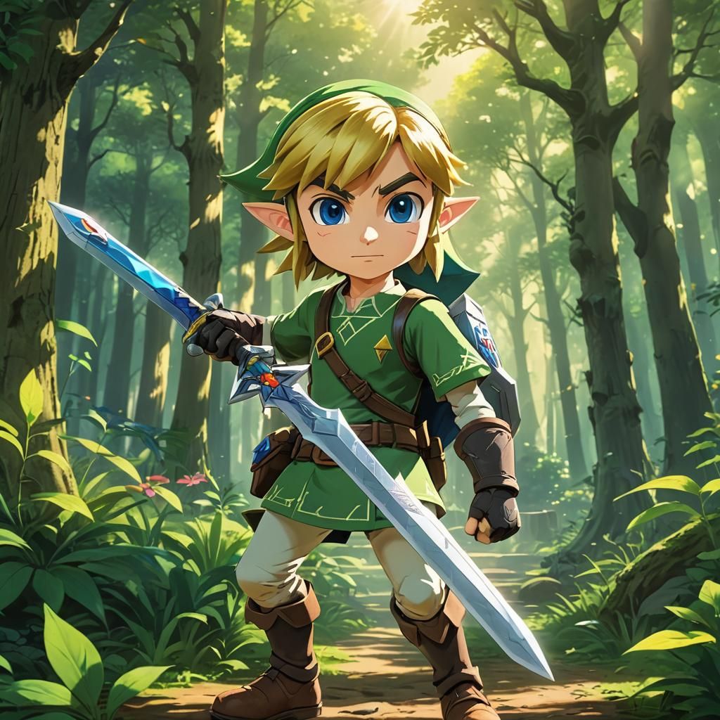 Toon Link in Hyrule Forest, Anime Key Visual