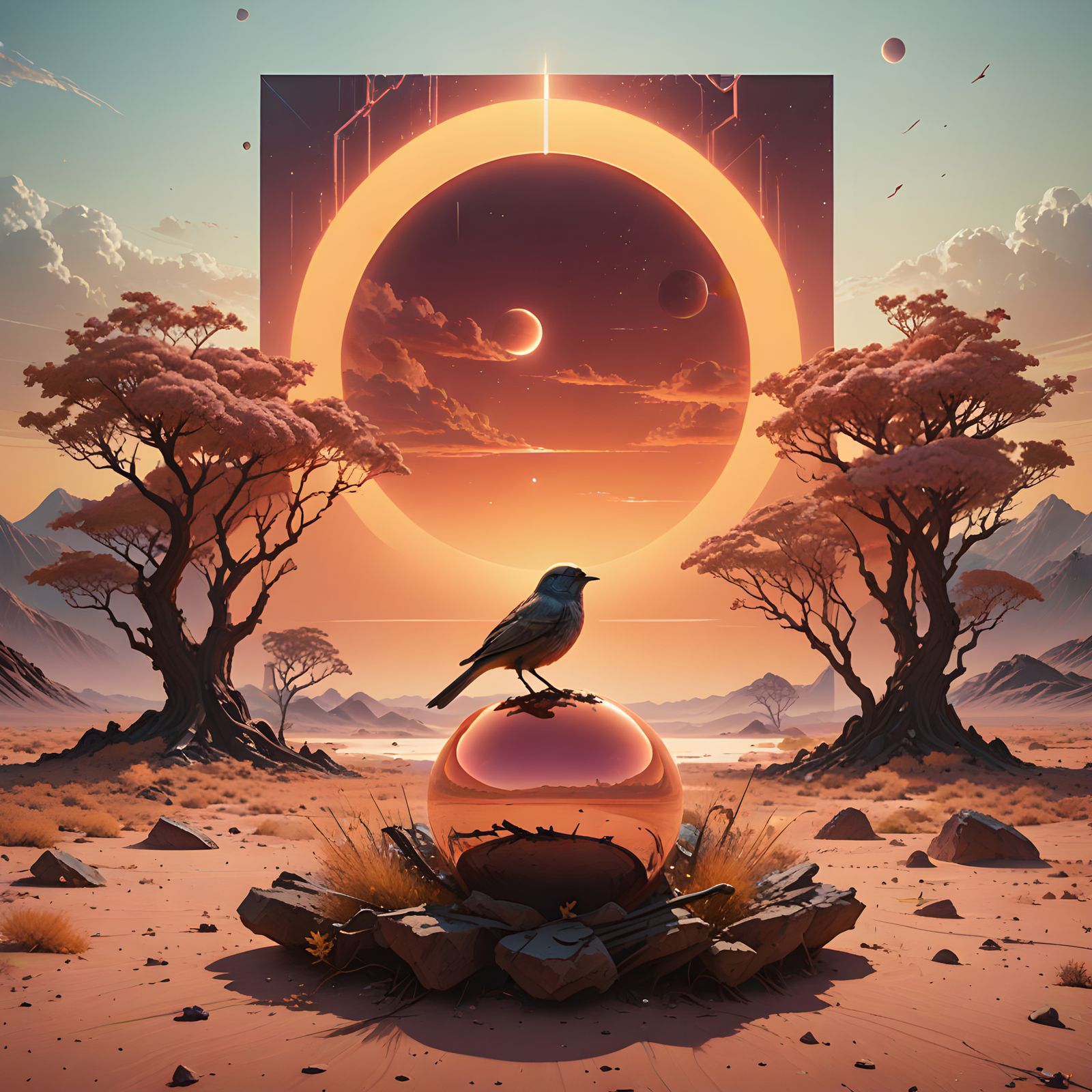 Cosmic Portal Reveal with Delicate Shadows