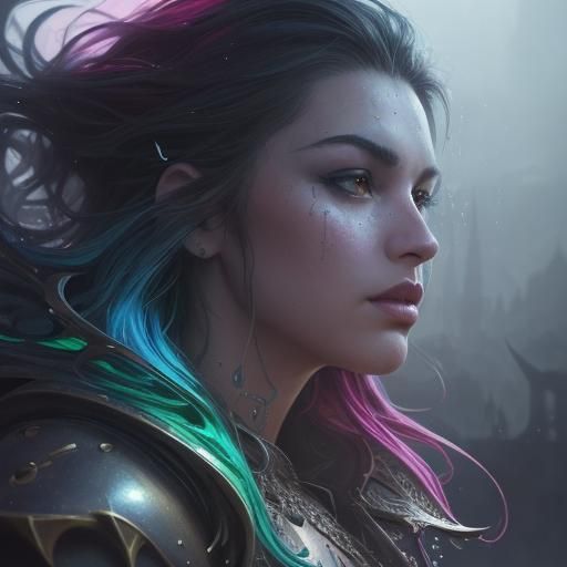 Hyperrealistic Rainbow Landscape in a Dreamlike Style