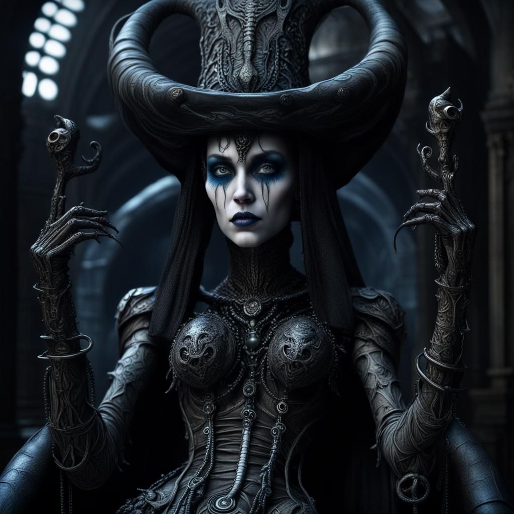 Gothic Mephistopheles Witch in Steamgoth Style