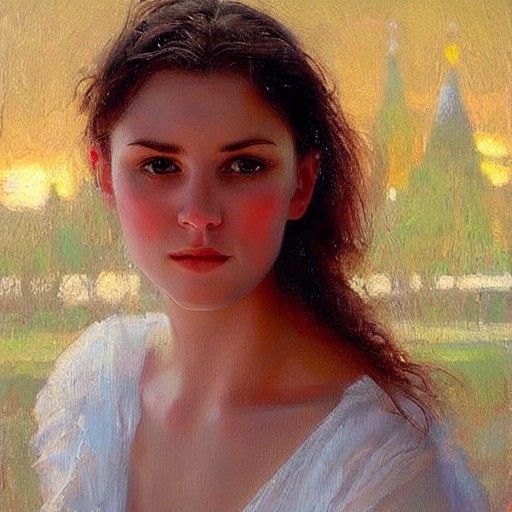Beautiful Russian Woman: Oil Painting Portrait