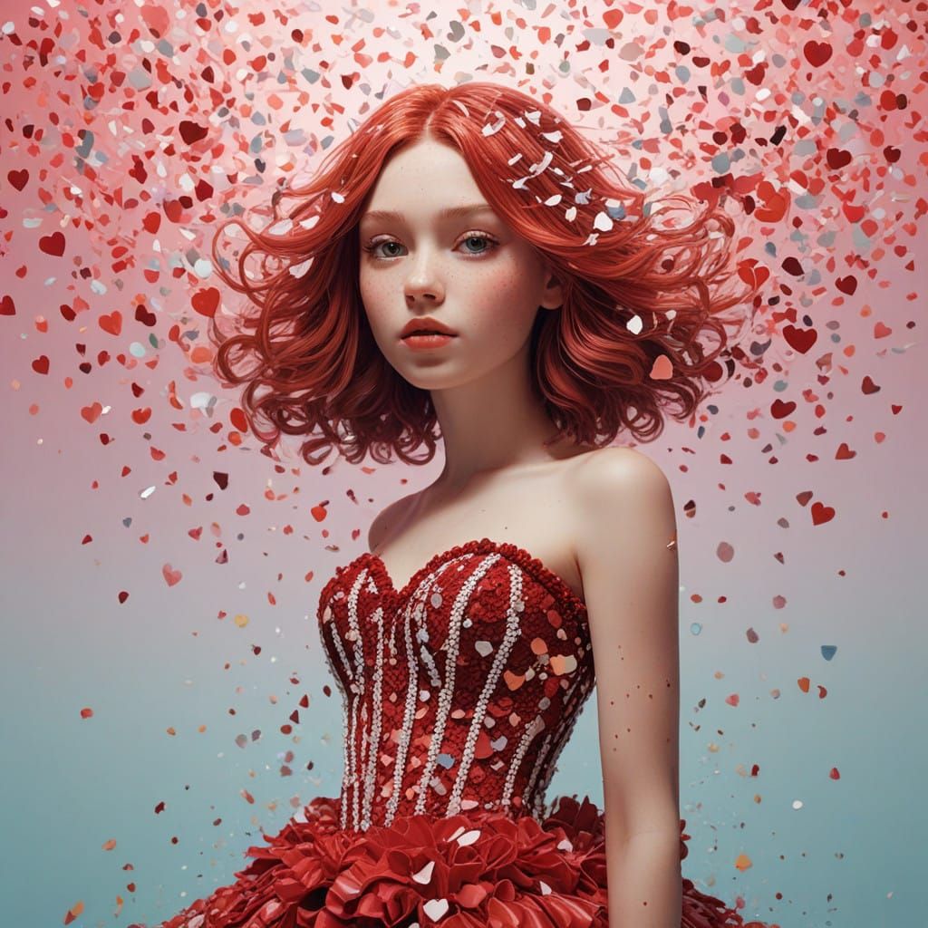 Whimsical Candy Cane Dreamscape in Pointillist Style