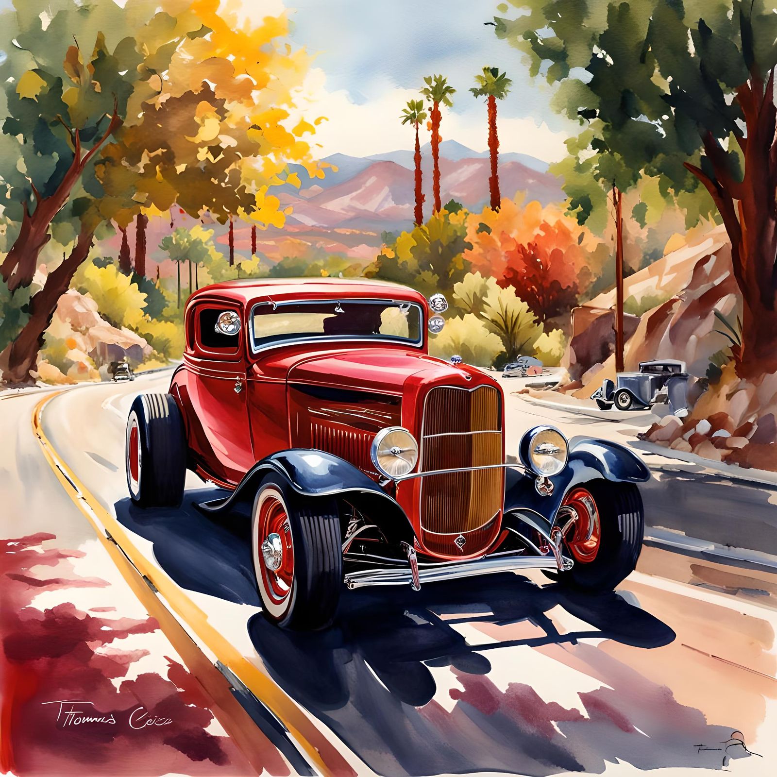 1932 Ford Hot Rod on Route 66