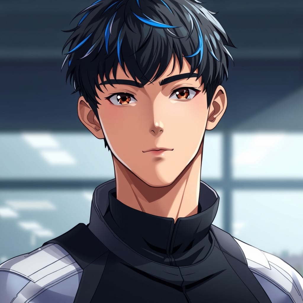 Elegant Transmasc Hero in Custom U.A. Uniform