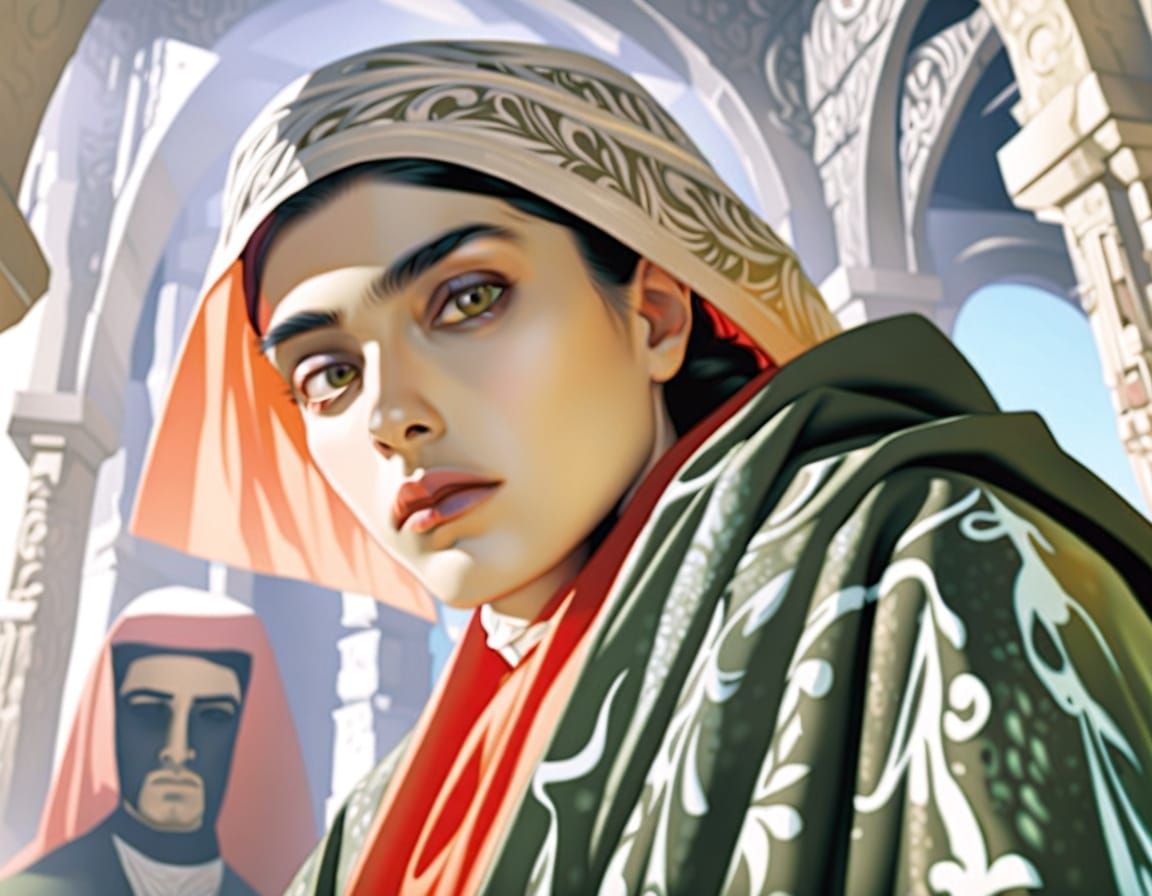 Sacrificial Mayan Priest in Vibrant Comic Art Style