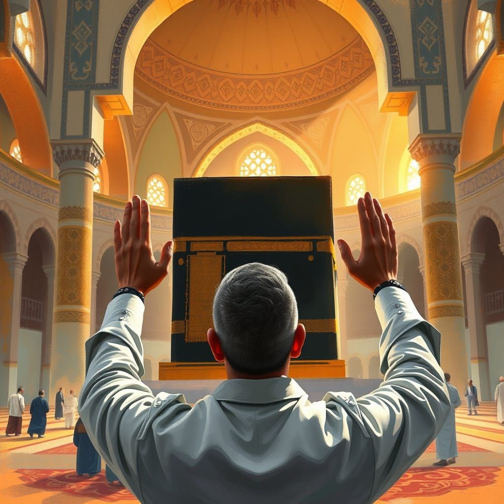 Modest Devotee in a Serene Mosque Scene