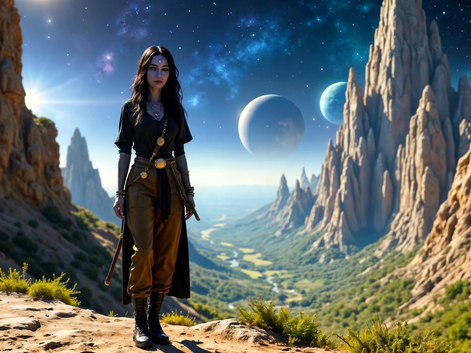 Alien Explorer at Ancient City Ruins