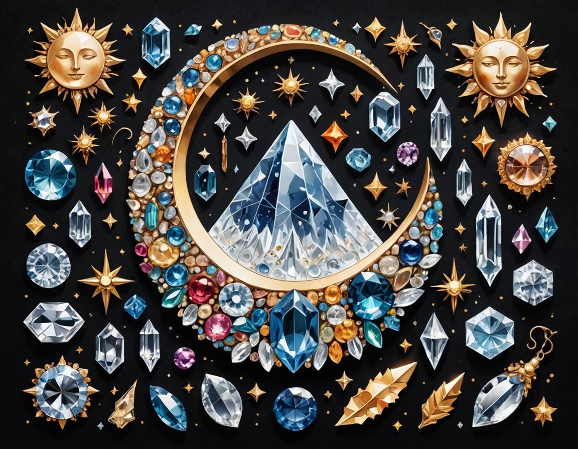 Crystal Embellished Objects with Celestial Elements
