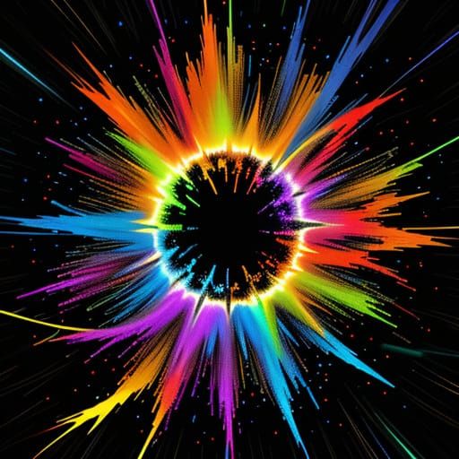 Vibrant Explosion in Swirling Colors