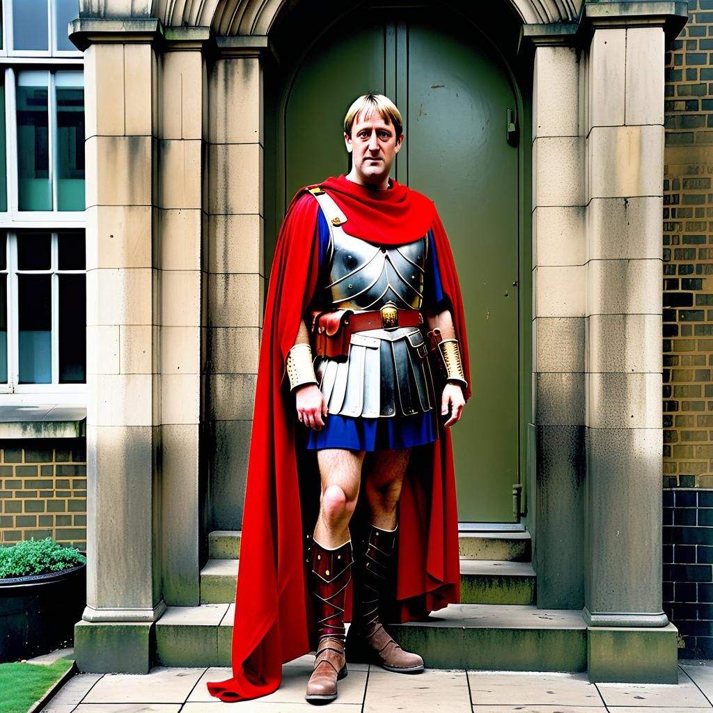 Rodney Trotter dressed as a Roman Soldier in Peckham